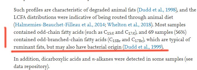  #IndusValley (1/1-c)non of the vessels on which the researchers were found fatty acids are exposed to fire!!! and these pseudointellectuals have not bothered to ask without fire how the meat was cooked???Even the Study said that fatty acids might be bacterial originCntd...