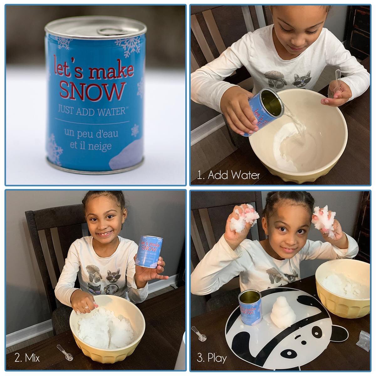 let’s make SNOW...we had so much fun making and playing with this can of snow! Pour the crystals into a bowl, add water and mix to create instant moldable snow! Available at Muskoka Mercantile, The Shipyards in Gravenhurst.