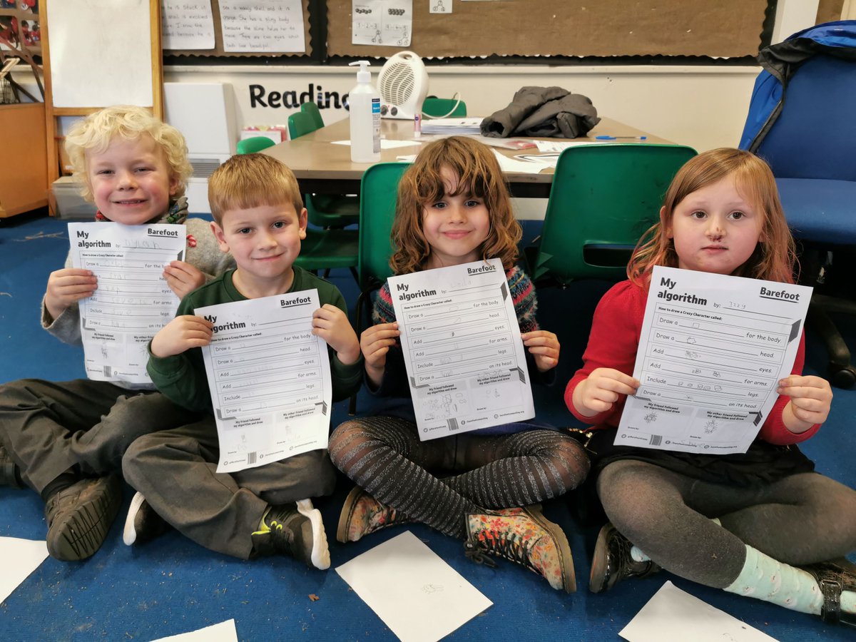 FVAYR1's tweet photo. We created a set of instructions on how to draw a crazy character, supporting our understanding of algorithms ✏️💻 @frome_vale #computerscientists #barefoot #computing #year1 #learning #crazycharacter #Algorithms #instructions https://t.co/WmLODkBjM2