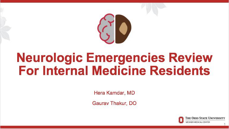 OhioStateNeuro's tweet photo. Starting off Friday morning the right way with a #NeuroEmergency lecture for our Internal Medicine Residents! #togetherasbuckeyes #neurotwitter #education https://t.co/PqhH7H1reA