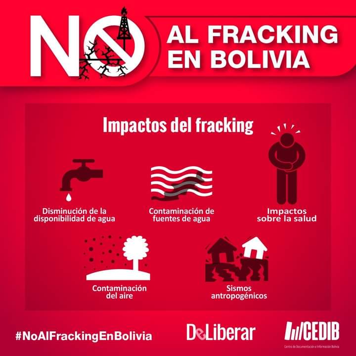 RJAColombia's tweet photo. 🇧🇴 ¿Sabes cuáles son los impactos del #fracking?
#NoAlFrackingEnBolivia @cedib_com https://t.co/w6iFc1Kw0N
