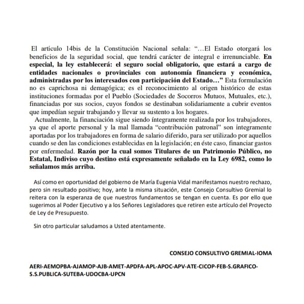 No a la modificación del Art.12 de la Ley del <a href="/IOMAgba/">IOMA</a> 
<a href="/Kicillofok/">Axel Kicillof</a> 
@SenadoFDT_BA 
@FrenteTodos_PBA 
<a href="/homerogiles/">Homero Giles</a> 
@DiputadosJxCPBA 
@senadoresjxcpba 
👇