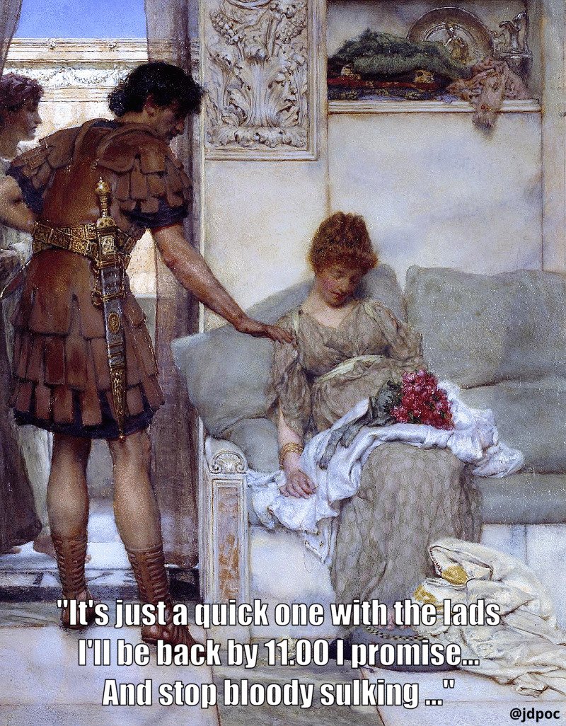 Before I post these, can I just say that Sir Lawrence Alma-Tadema was an amazing artist and these are all in good fun .. :-)