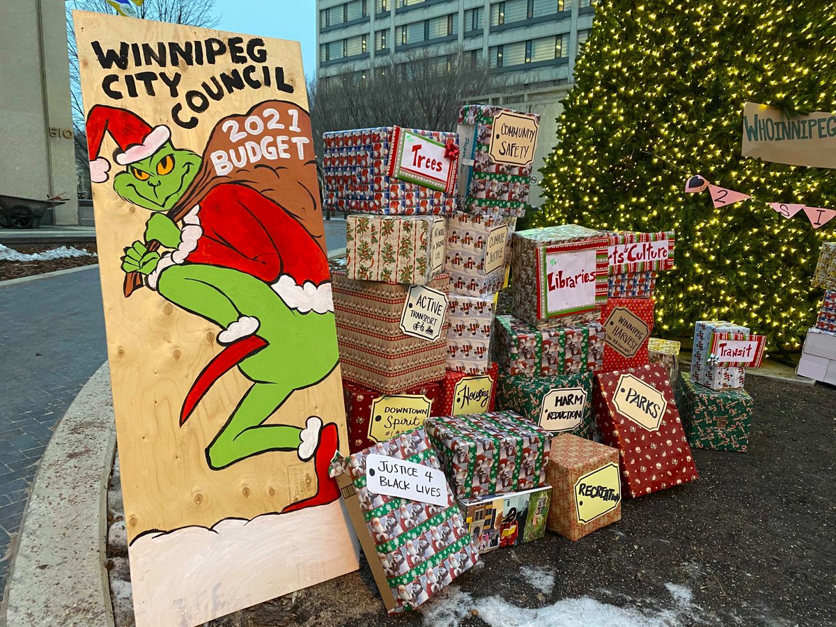 Winnipeg City Council EPC is hearing delegations today on their atrocious proposed budget, and they had a special visitor stop by: The Grinch