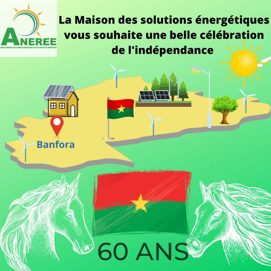 L'ANEREE, votre Maison des solutions énergétiques vous souhaite bonne fête de 60 années de souveraineté nationale.