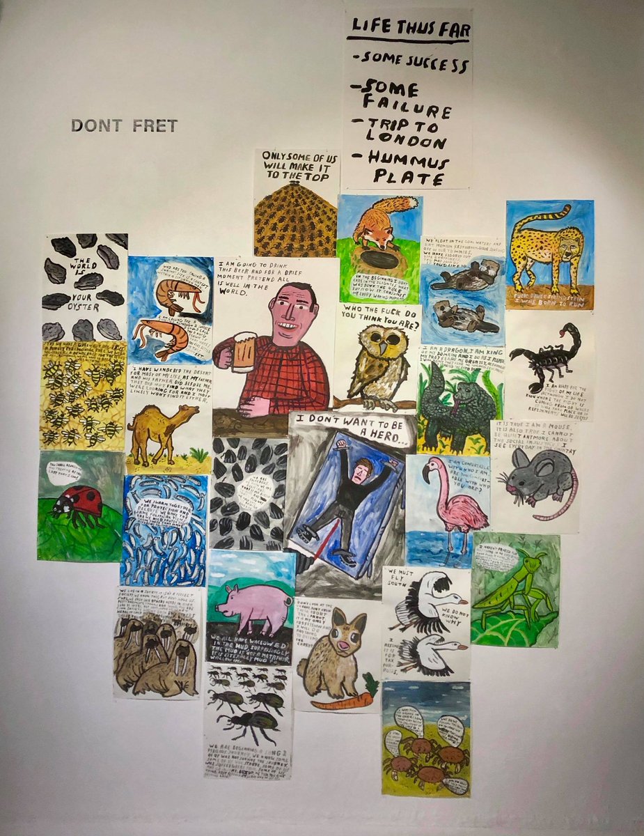 Some of Dont Fret's artworks on paper in our gallery at @stour_space 
. 
His art is still visible online on our website stourgalleries.co.uk, where you can also purchase some pieces. Maybe you'll find a good Christmas gift!