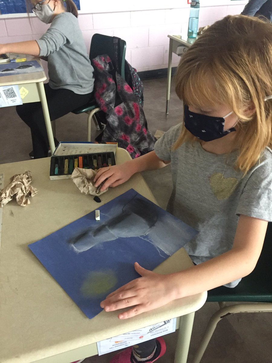 Snowmen at Night <a href="/CollBayLDSB/">Collins Bay PS</a> learning about the element of VALUE in art.