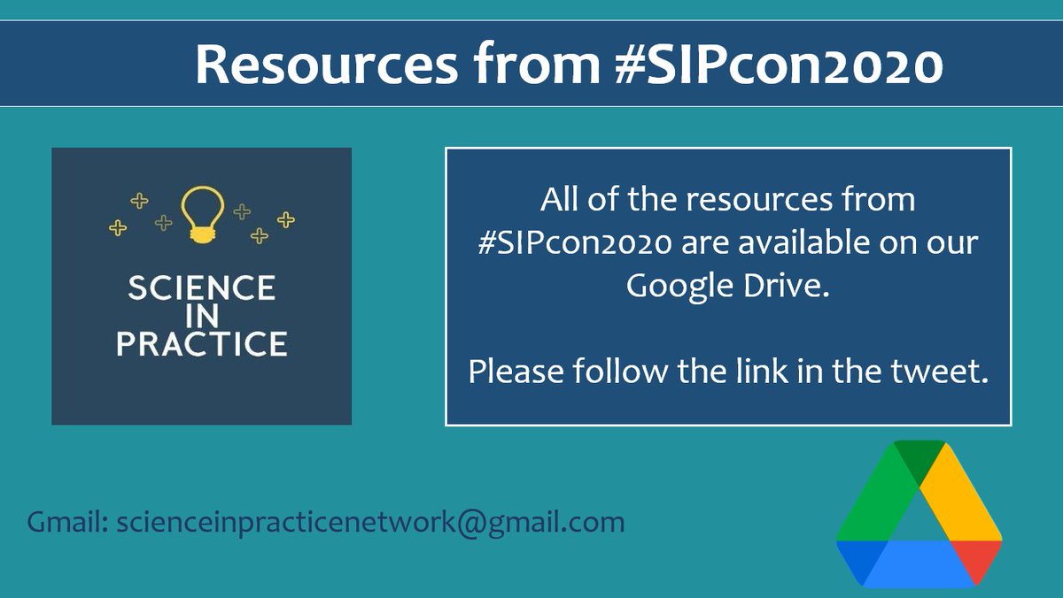 Happy Sunday! Here is a link to the Science in Practice google drive with access to the resources from yesterday.
Enjoy!

Resources available here: bit.ly/36jnOIL