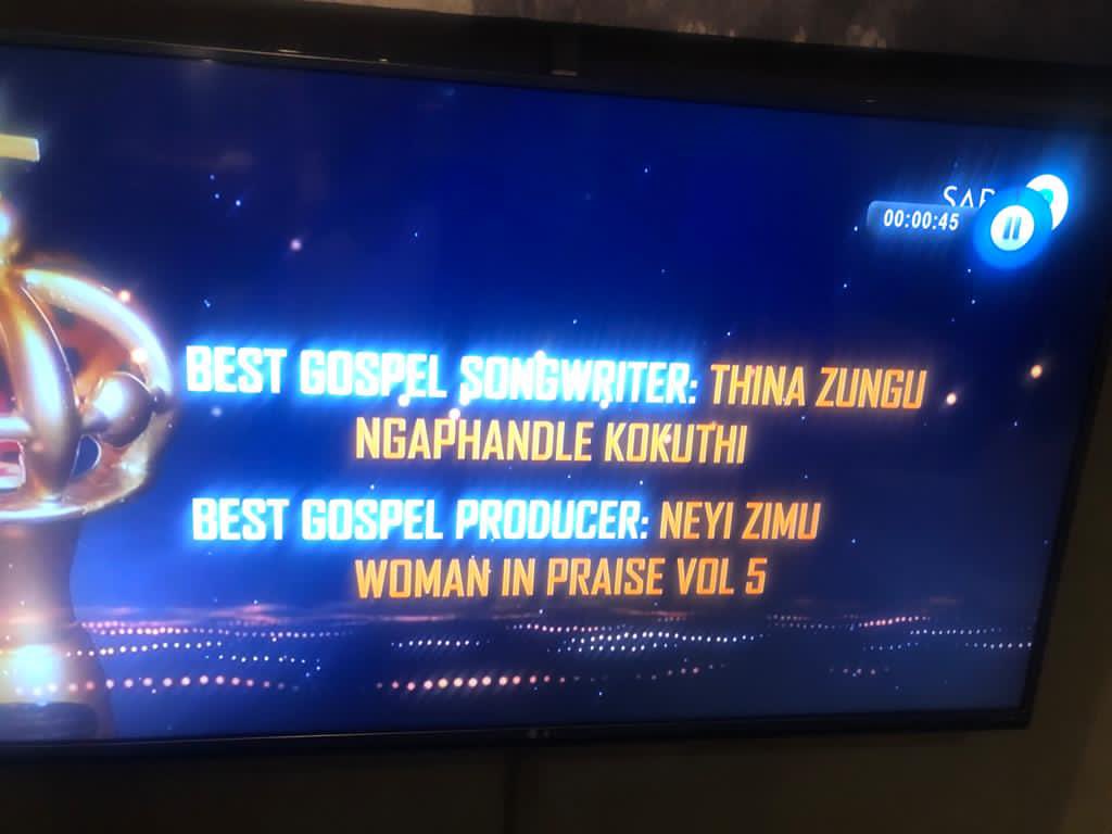 NontiJoy's tweet photo. Neyi Zimu wins Beat Gospel producer!!!@DrnelliSibisi @1SpiritOfPraise  #CrownGospelAwards2020 https://t.co/wsWW1vpcWU
