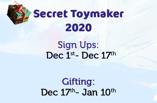 The largest Secret Santa in <a href="/GuildWars2/">Guild Wars 2</a> is here once again! Join in on the festival of giving

Sign-ups open on the 1st of December
secrettoymaker.com
#Winterdays #SecretToymaker2020