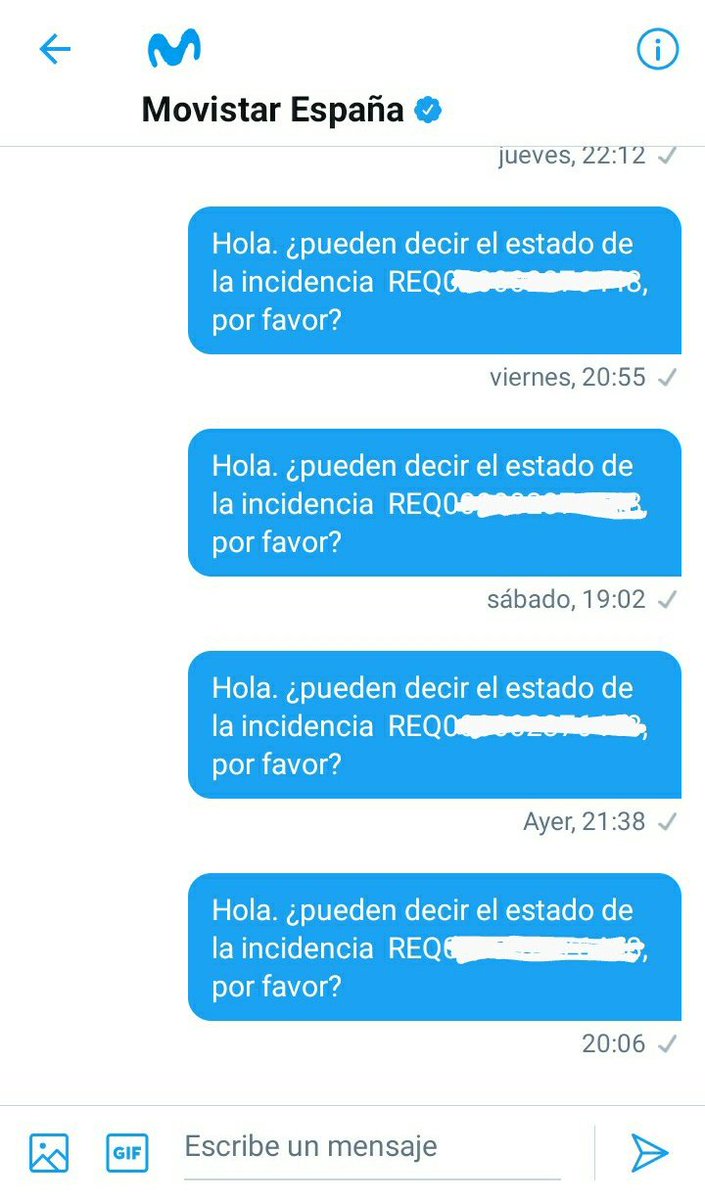Payetal's tweet photo. Hola @movistar_es en público me dais siempre la misma respuesta evasiva, y en privado me ignorais. Yo casi un mes sin mi teléfono móvil por error vuestro, y quizá pierda mi número. Gran indignación y decepción con @movistar_es. https://t.co/D3QFoU9m9a