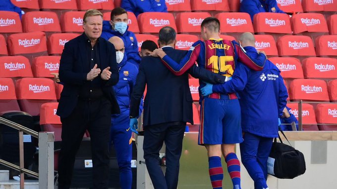 Lenglet left the Barcelona vs Osasuna match injured