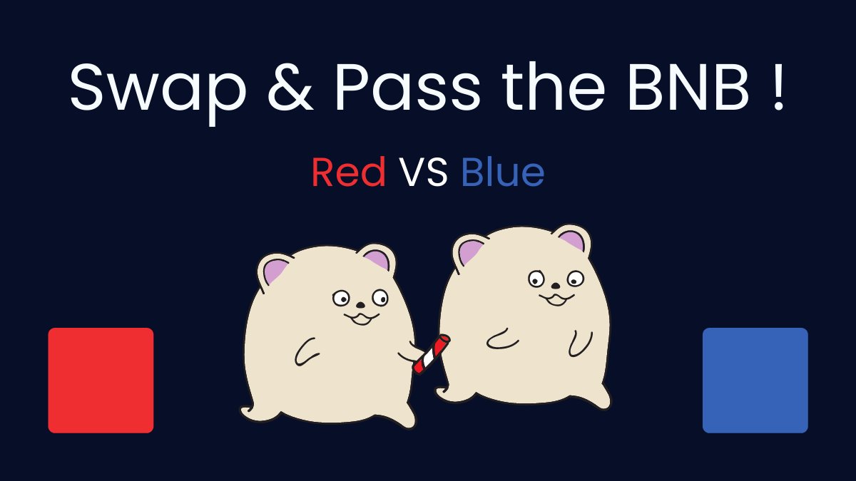 Mini Game on Telegram today 💬

🏁 Swap Race 🏁

2 Teams - 2 Captains - 10 VS 10 ⚔️

🟥 Red vs Blue 🟦 

10 #BNB to win 🏆

Join our Telegram for more information 😇

#BinanceSmartChain #BSC $BNB $PICKS