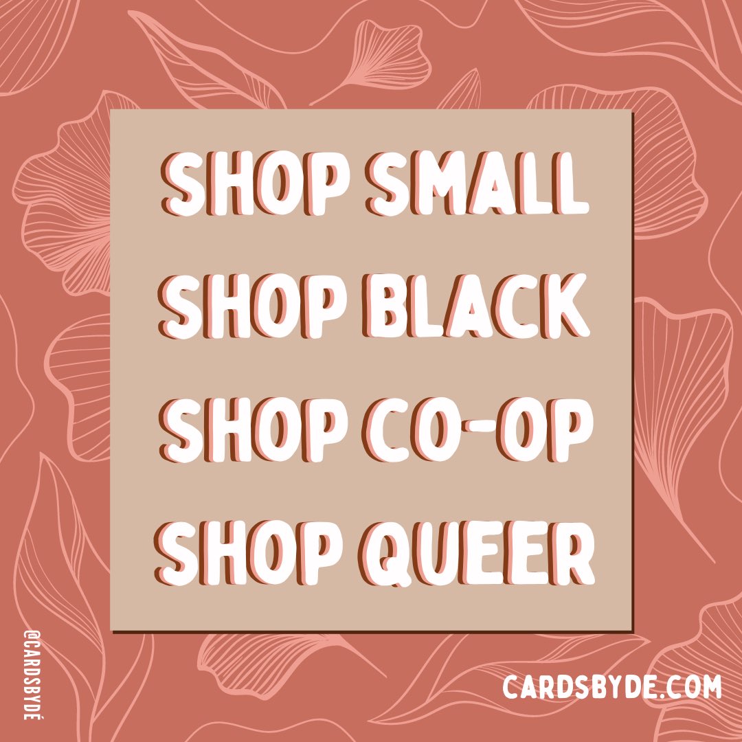 While you shop this holiday season, be sure to #shopsmall #ShopBlack #shopcoop #shopqueer