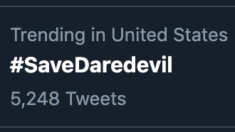 SavedDaredevil's tweet photo. 🚨 WE'RE TRENDING! 🚨 Daredevil fans, you're making this happen! Let's keep it going!! 😈 #SaveDaredevil

@MarvelStudios @Disney @Kevfeige https://t.co/4kvjo1ZjyF