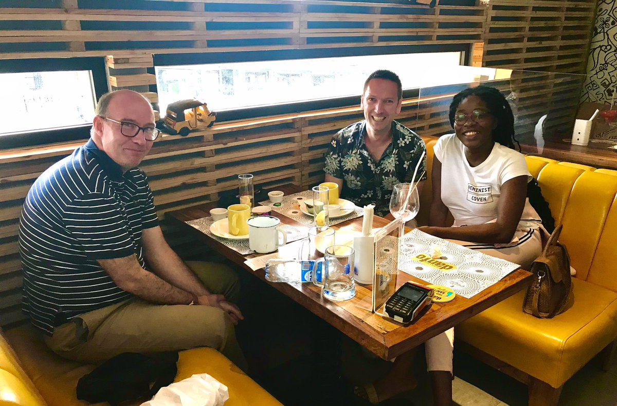 With DHC Lagos @benllewellynjo1 had lunch with the @MTV Award Winning @kikimordi . Long been impressed with Kiki’s journalism, her brave stand for #genderrights and, recently, her work with @feminist_co against police brutality. She makes a huge contribution for a better 🇳🇬