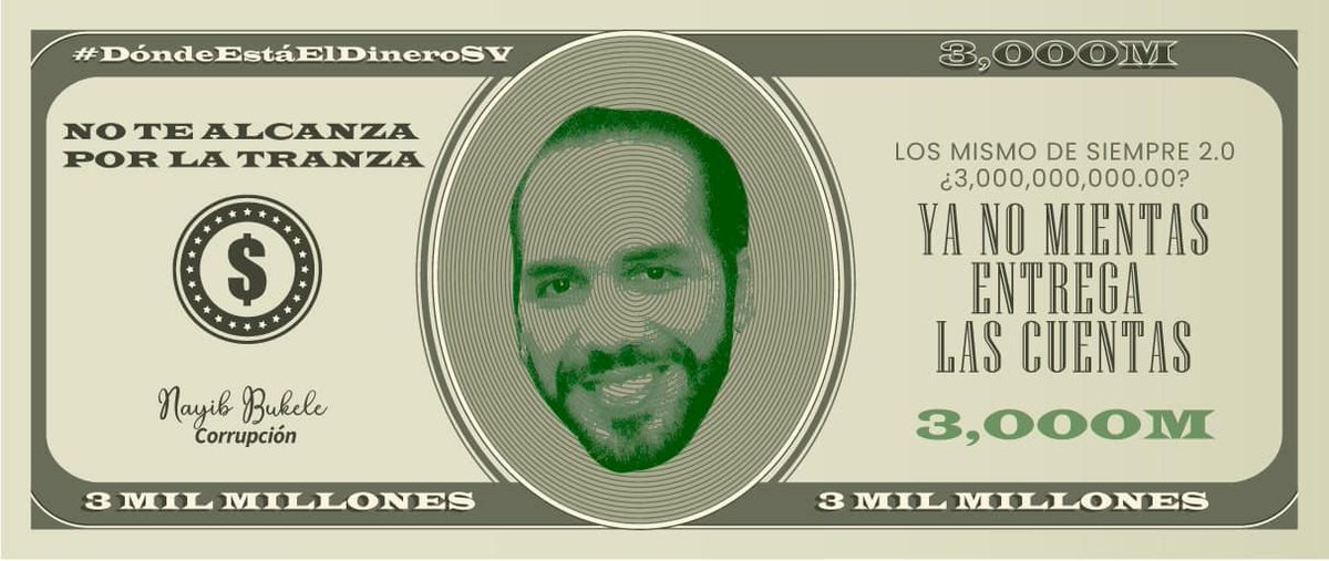 eybonluis's tweet photo. #TomadoDeFacebook
Cracky Rodriguez: "Le ha dolido a Nayib Bukele que el 0.00000001 % en una micro manifestación le pida cuentas de $3,238,000,000.00 en 5 meses de pandemia"
#DondeEstaElDineroSV https://t.co/nb8wZBZClj