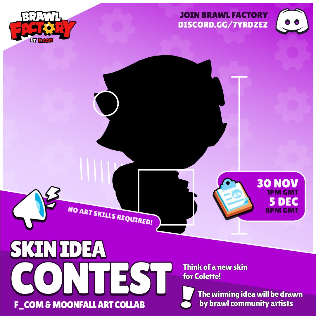 F Com On Twitter Brawl Factory 3rd Contest Collab Is Here This Time The Guest Artist Is Moonfall Art With Me To Draw The 2 Best Colette Skin Ideas Join Us On Discord - colette skin ideas brawl stars