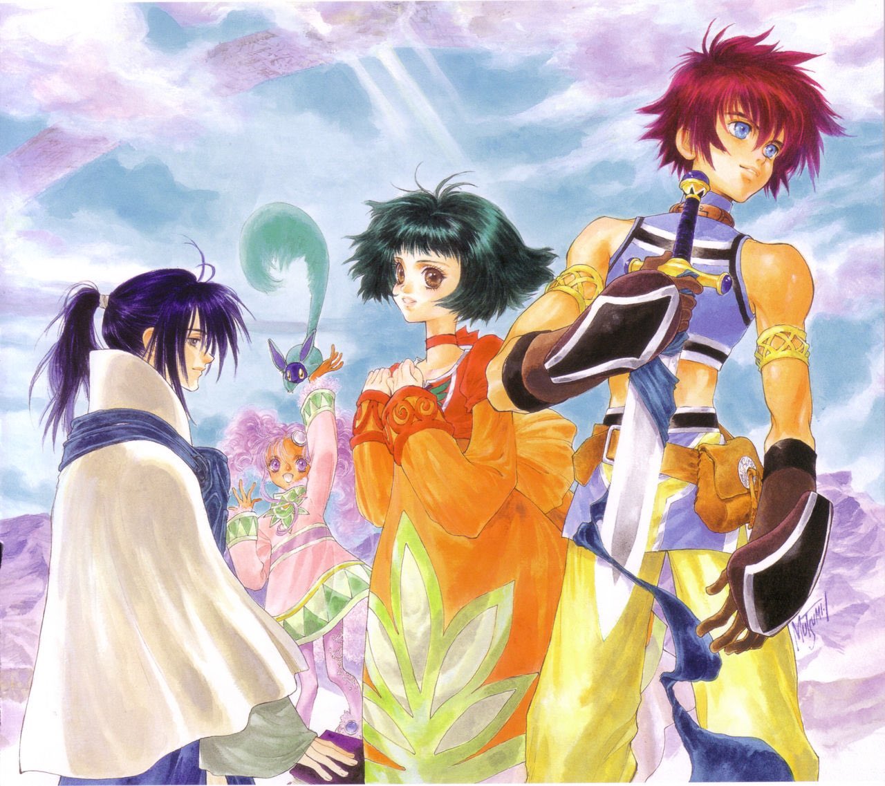 青い夜ノ記憶 ナムコがお届けするテイルズシリーズ最高傑作 Tales Of Eternia それは 空から始まる永遠と絆の物語 青年は愛を知り 大切な人を守るために極光を紡ぐ 変われる強さ 変わらぬ想い テイルズオブエターニア 周年おめでとう Toe