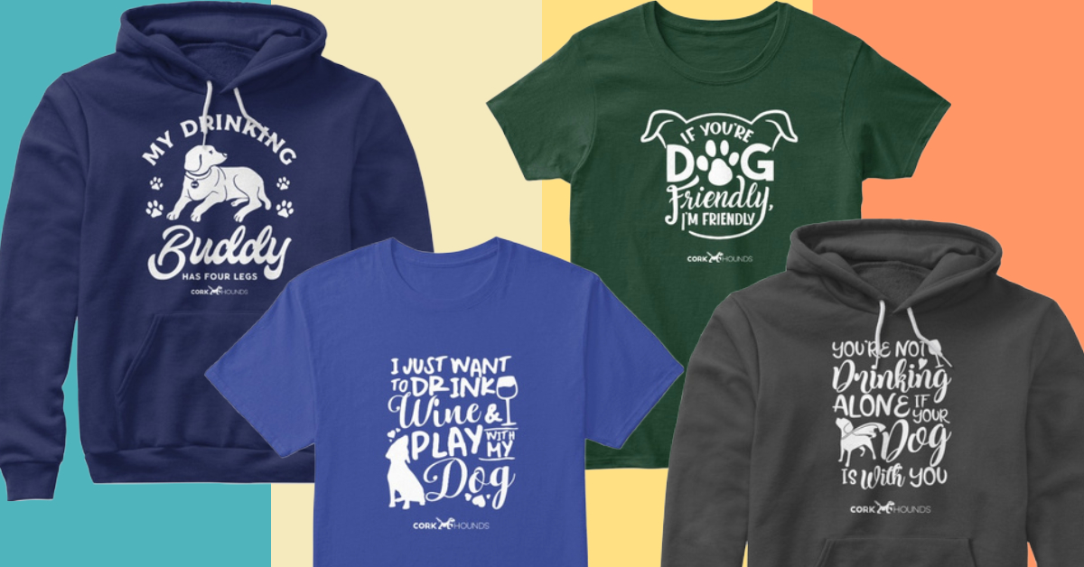 Our dog-wine apparel is now on sale for the holidays!
Hoodies: $39.60 | T-shirts $22.53 
Use Promo Code: CORKYWINE at checkout
teespring.com/stores/cork-ho…