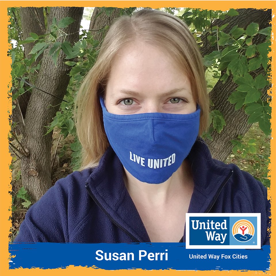 UnitedFoxCities's tweet photo. “I wear a mask because it is an act of kindness. If it helps protect others & slows the spread of the virus, it is more than worth any discomfort or inconvenience to me.” –Susan Perri, VP Marketing & Communication, United Way Fox Cities #WearAMask #BeSafeWisconsin #LIVEUNITED https://t.co/BWVC7bOEwn