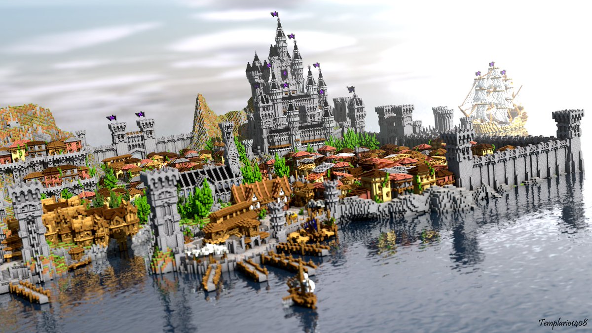 City of Estral. New render made for <a href="/StabiloScooter/">blablablablablub</a> 
PMC: planetminecraft.com/project/city-o…
#Minecraft #Cinema4D