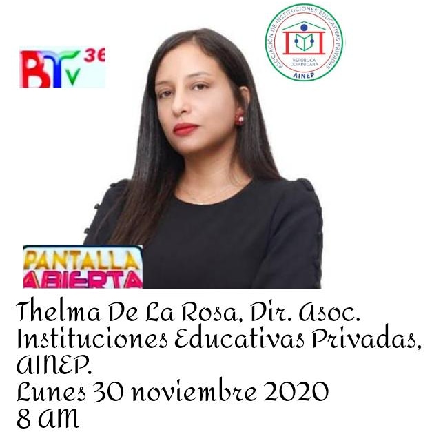 aineprd's tweet photo. 📺 Nuestra directora ejecutiva la Lic. @ThelmaElisa1 estará participando en el programa de TV @pantallabierta por @bajotechotv36 canal 36 de Claro y Wind TVO. De 7 a 9 AM con los comunicadores Hipólito Matos Miguel Guerrero y Geovanny Arias. Contamos con tu sintonía!! #AINEP https://t.co/ZwnyFIxmnM