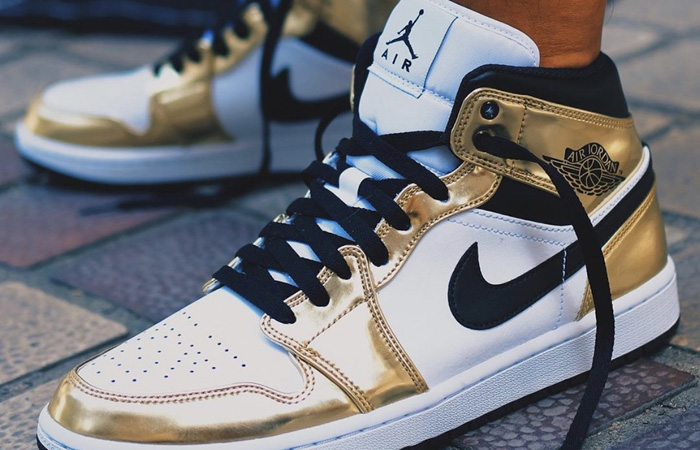 FastSoleUK on X: Air Jordan 1 Mid Special Edition Gold Releasing
