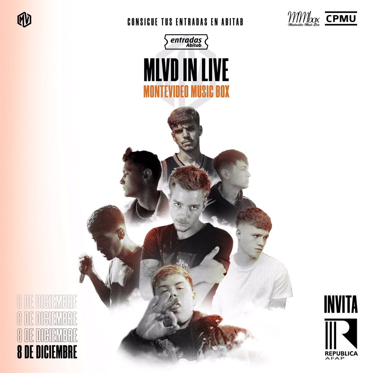 Bueno y ahora dejando el panorama de las batallitas y todas esas cuestiones.... En cuanto a lo musical, se viene uno de los mejores eventos de trap uruguayo y me encanta poder ser parte de todo esto. Junate ese LINE UP
8 DE DICIEMBRE
MMBOX
ENTRADAS POR ABITAB!