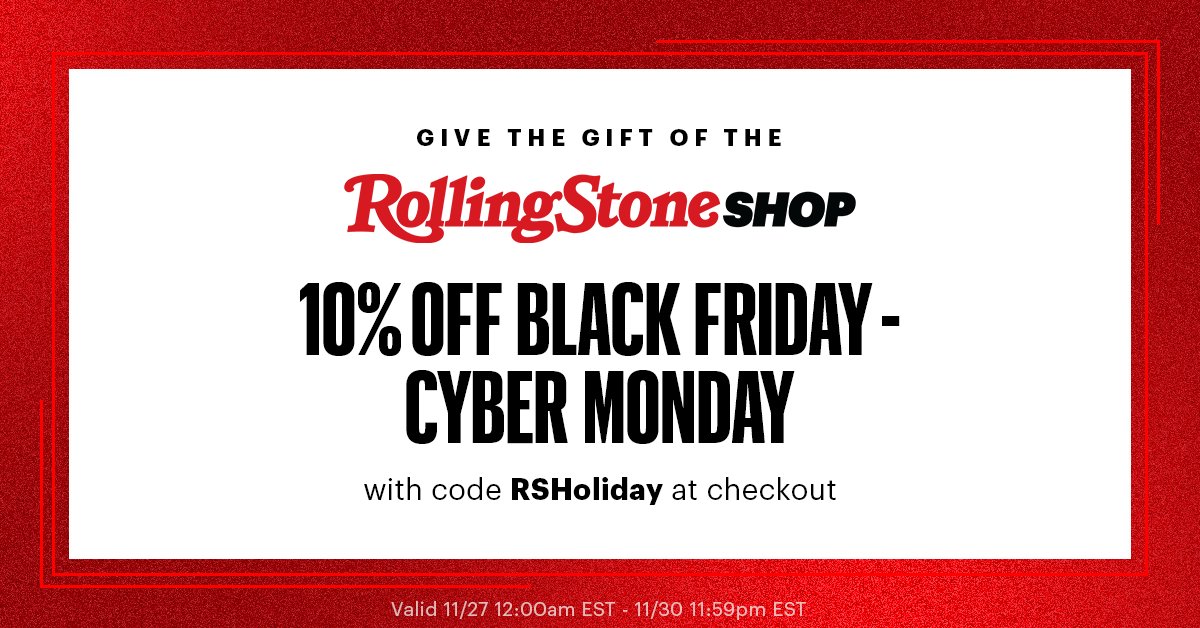 RollingStone's tweet photo. Give the gift of the #RollingStoneShop with 10% off your order with code RSHoliday at checkout https://t.co/yf9Pfccw9D https://t.co/ddDt7l7Emw