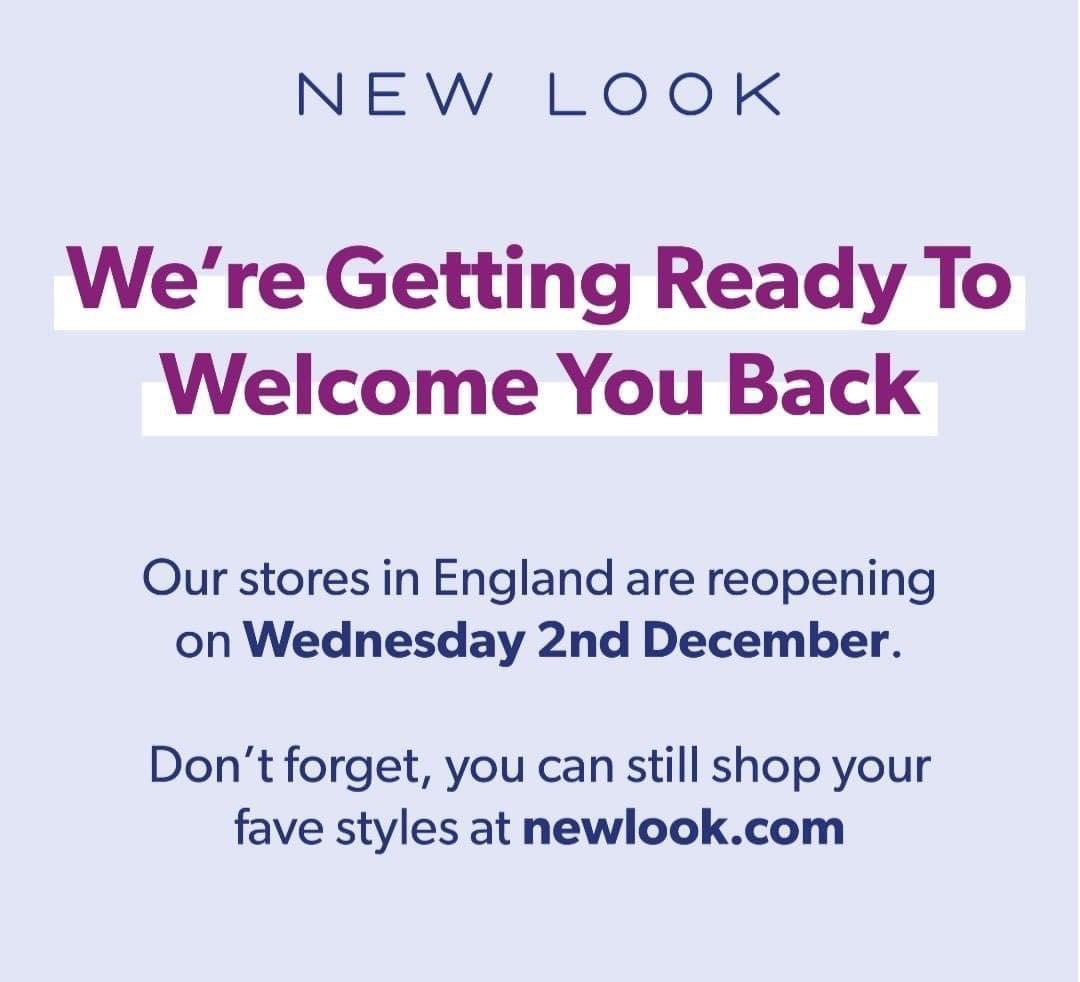 CornmillCentre's tweet photo. Good News! 🗞
Looks who’s back on Wednesday 2nd December👇💫❣️
#newlook #storereopening #lockdown2020 #wehavemissedyou❤️ #cornmillcentre #darlington https://t.co/48v6L3vlyc