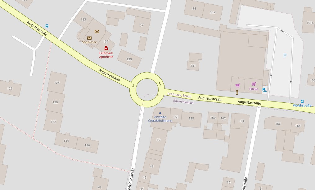 veloman_nrw's tweet photo. Der Kreisverkehr in #Dinslaken auf der #Augustrasse/#Katharinenstrasse ist fertig und in #OpenStreetMap aktualisiert. https://t.co/qBwksJR11L