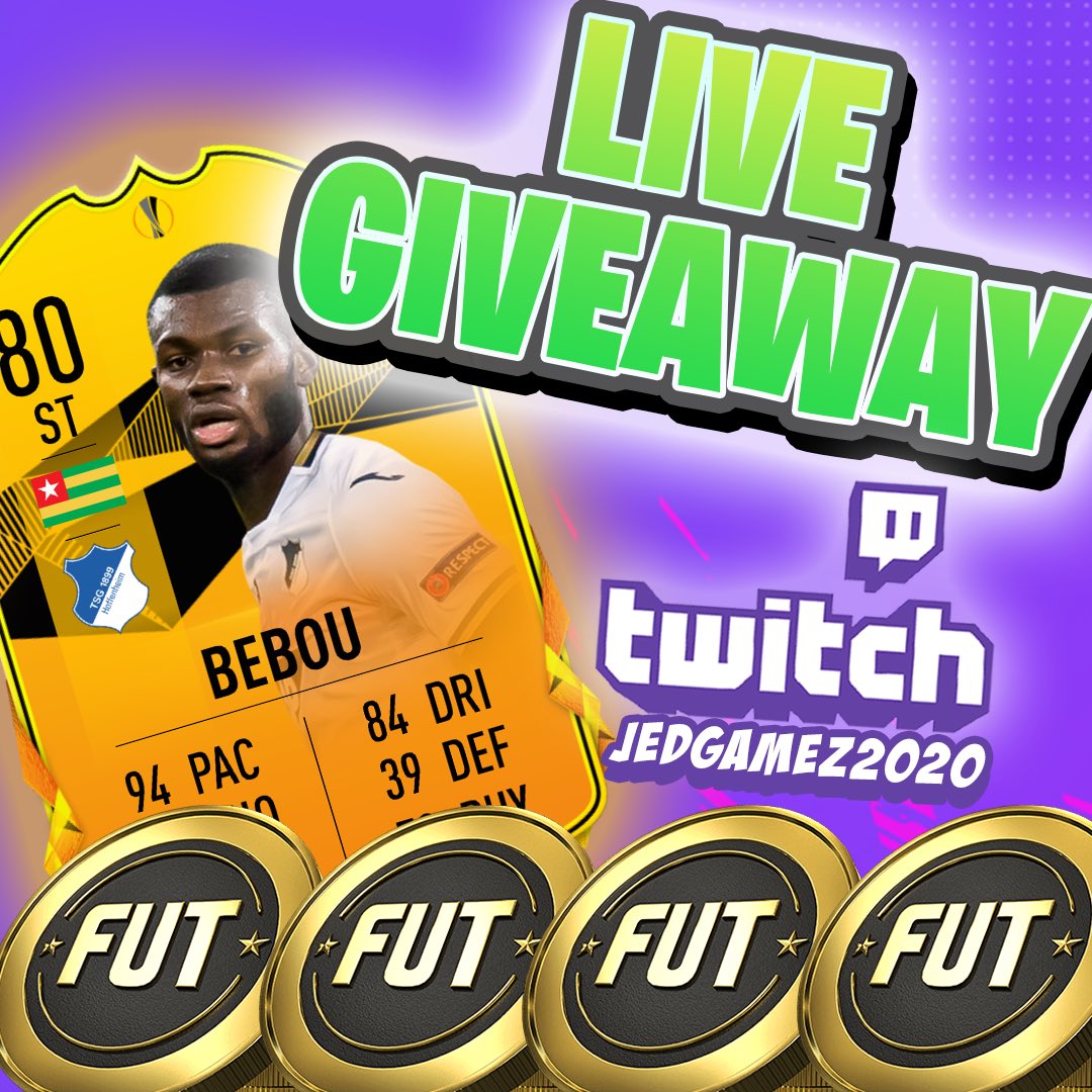 pleasantplu's tweet photo. LIVE NOW GUYS! COME DROP IN!!
https://t.co/JYvpx76ZSE
#fifa #live #giveaway #livegiveaway #fifapoints #freefifapoints #giftcardgiveaway #free #win #competition #ps5 #ps5giveaway #nextgen #twitch #ps5winner #fifa21 #fut #fut21 #ultimateteam https://t.co/UllWGwwe12
