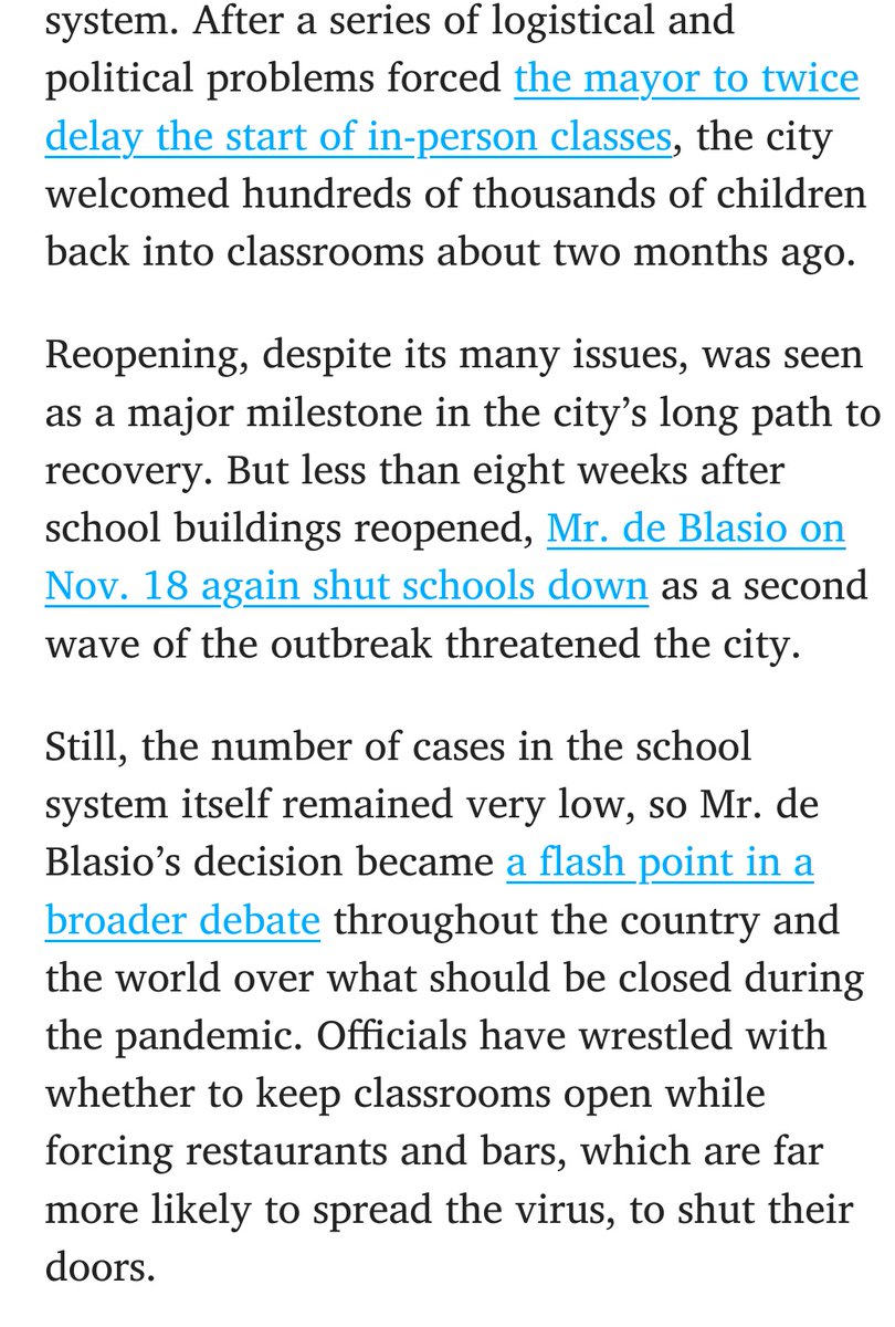So who got to him? (my bet Cuomo - see images) Stunods! New York City Will Reopen Elementary Schools and Phase Out Hybrid Learning Mayor Bill de Blasio announced an abrupt shift in managing schools during the pandemic. Article:  https://www.nytimes.com/2020/11/29/nyregion/schools-reopening-partially.html?campaign_id=60&emc=edit_na_20201129&instance_id=0&nl=breaking-news&ref=cta&regi_id=87541111&segment_id=45632&user_id=4d69d8eb3603fea662ae7c56b268c071 @itosettiMD_MBA  @DrZoeHyde