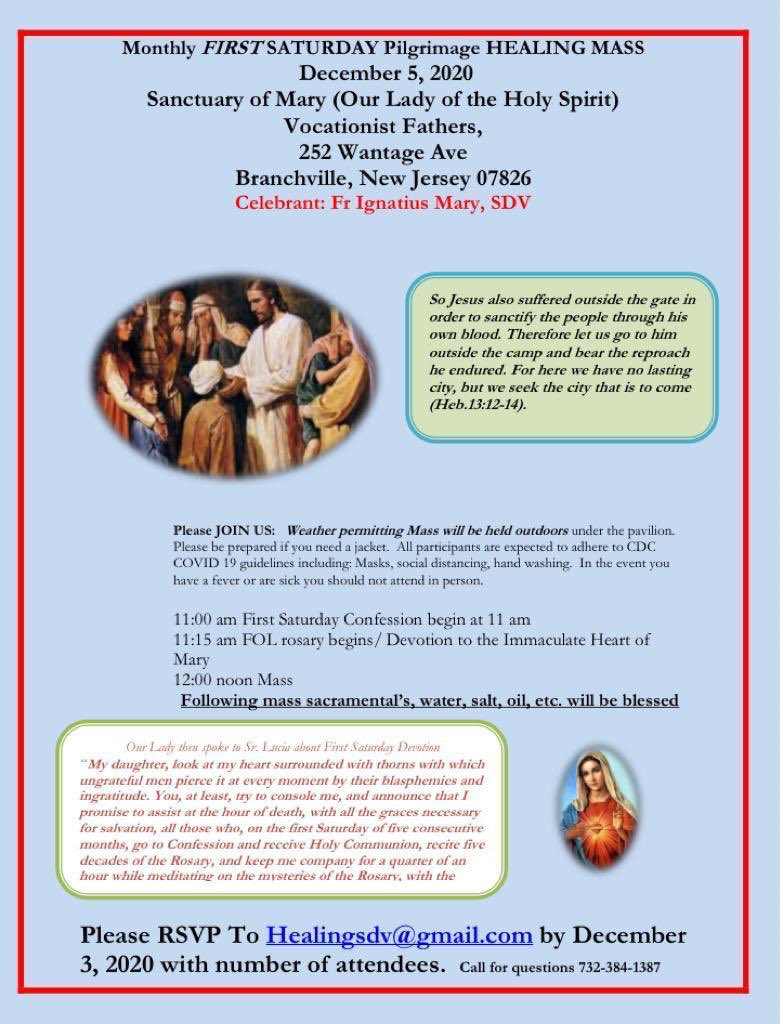 CommunitasD's tweet image. Next healing mass December 5 in Branchville, NJ. Outdoor mass. Bring jacket, kneelers, oil, water and sacramentals to be blessed. Bring a friend. Rsvp healingsdv@gmail.com     see you there.