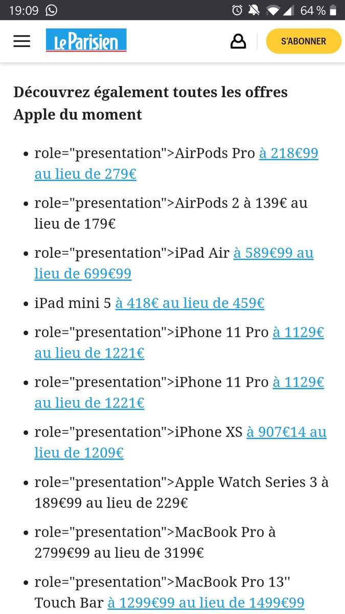 dognindavid's tweet photo. Ils ont un petit problème avec leur html chez le Parisien, ça fonctionne pas comme ça l'accessibilité https://t.co/EsgiLdFbzB
