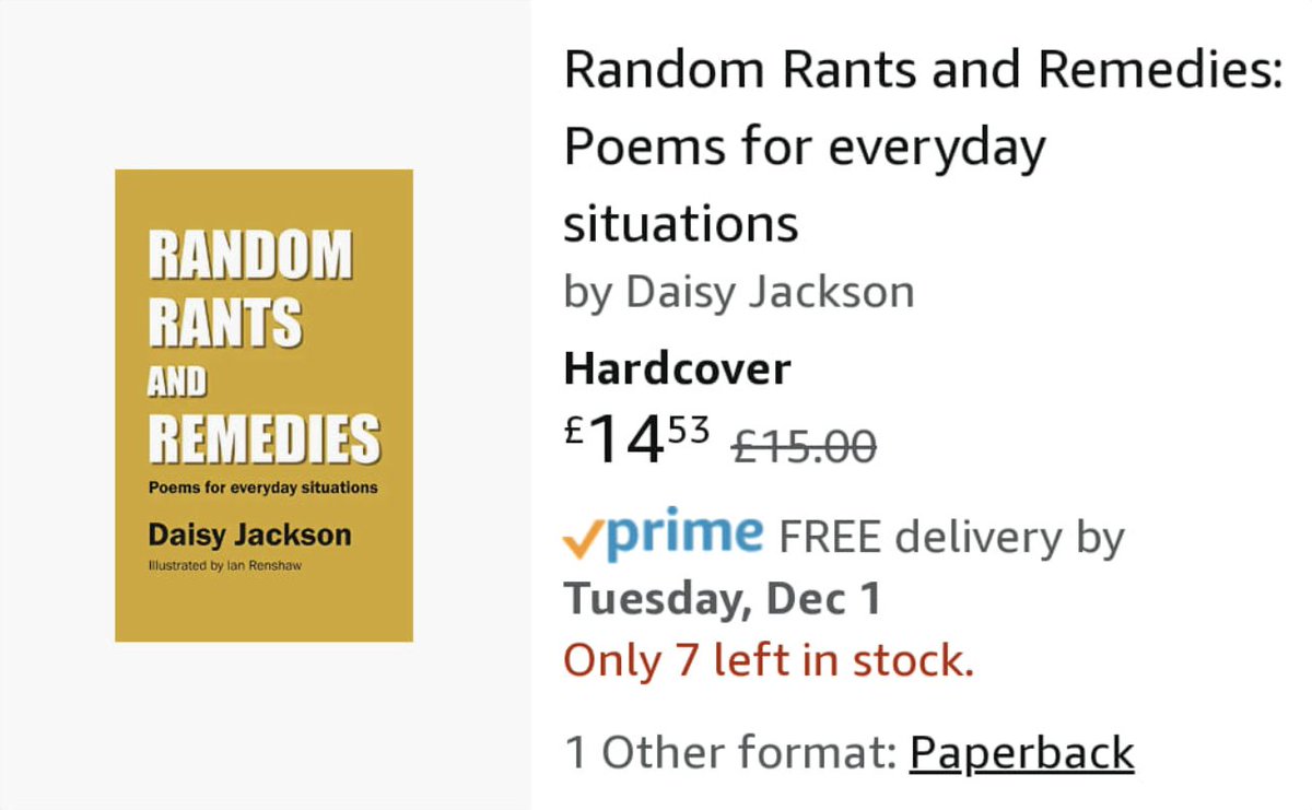 Available now at Amazon!
But.. if you're having an Amazon free Christmas then you can still order it from Waterstones.com but it will take a couple of weeks so order now if you want it before Christmas. Enjoy!
#poetrycommunity #Christmas2020 #Present 
<a href="/ITRenshaw/">Ian Renshaw</a>