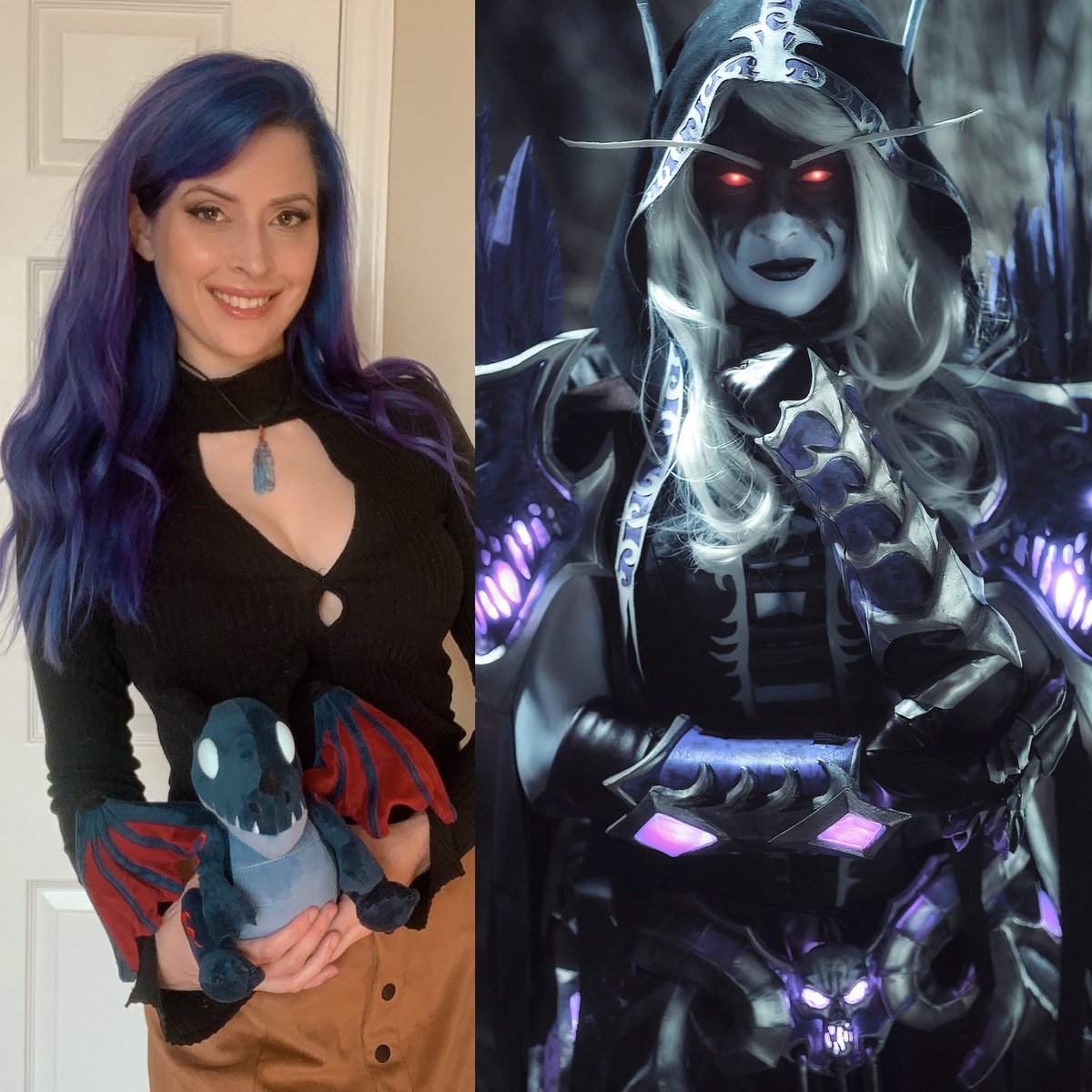 lanaevolved's tweet photo. In and out of cosplay! WoW Shadowlands came out on Friday... Have you played yet & how do you like it?!
Casual me VS me as Death Knight Sylvanas for #ProjectEbonblade! Cosplay made by me! ๐๐
Based on artwork by @ZachFischer & Sylv photo by @MHPhoto_NY #Shadowlands #wowcosplay https://t.co/xDw1ycJDVr