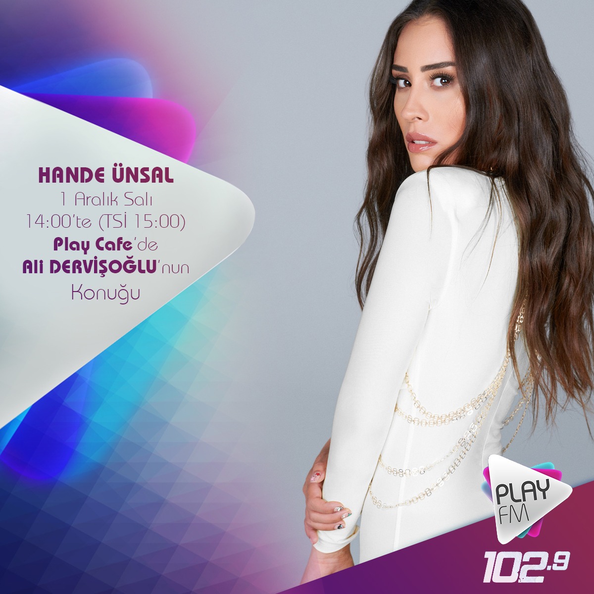 #HandeÜnsal yeni şarkısı #SözümSöz le 1 Aralık Salı PLAY CAFE de <a href="/AliDervisoglu/">Ali Dervisoglu</a> nun konuğu oluyor. 
Tsi: 15:00  playfm.com.tr - 102.9