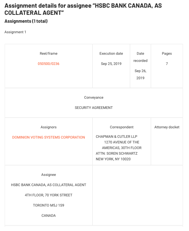 Seventh, Dominion Voting Systems Corporation in 2019 sold a number of their patents to China (via HSBC Bank in Canada). Of particular interest is a section of the document showing aspects of the nature of the patentsdealing with authentication: