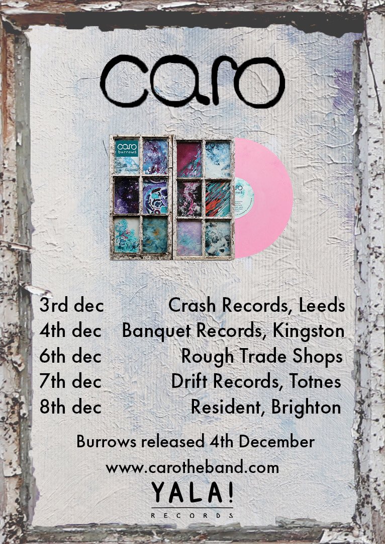 5 days til our album’s out! We’d love to be playing live for all you wonderful folks but for now we’ll be sharing some virtual “in-store” performances via these fine establishments’ IGTVs @crashrecords @banquetrecords @roughtrade @driftrecordshop @residentbrighton