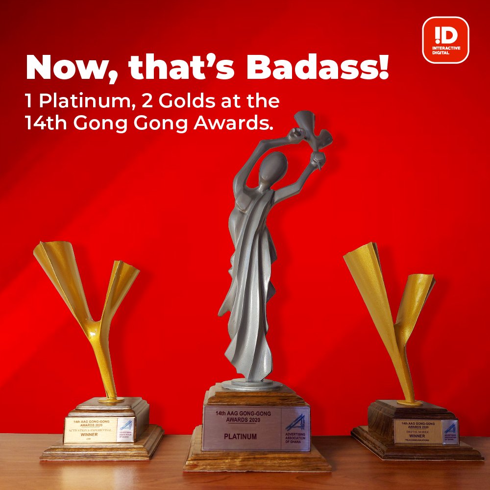 iD4Brandz's tweet photo. Here's to all the times we had to "change the logo to reddish-blue! "🥂 
Las las, it paid off!
Thanks to our client partners for the space to wild out and go creative! 
...and to the Kickass team here, this one's for y'all! ✌🏽

#GongGongAwards
#InteractiveDigital
#AgencyLife https://t.co/lMdZ77QmYw