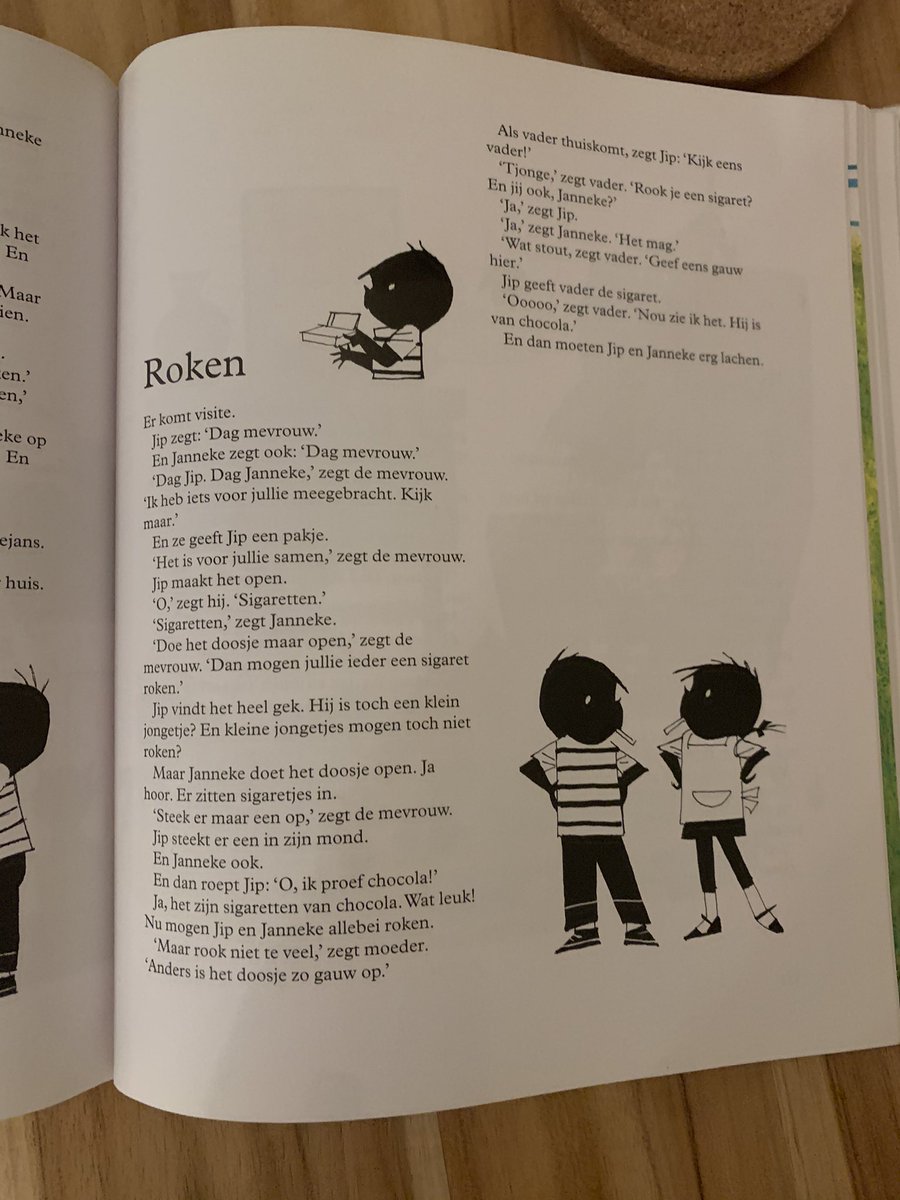 Voor het slapen las ik Tara (4) dit verhaal voor en zei “Wist je dat wij vroeger chocolade sigaretten in onze schoen kregen van Sinterklaas?” Het bleef even stil... “Wat zijn dat ‘sigaretten’?” 👵🏻

In de categorie (bestaat dat nog?) <a href="/sylviawitteman/">Sylvia Witteman</a> #jipenjanneke