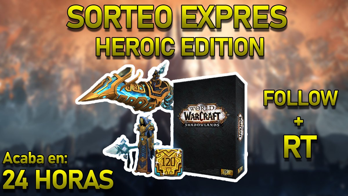xNaet's tweet photo. ⭐️SORTEO EXPRES ⭐️

⚡️Shadowlands HEROIC EDITION ⚡️

Acaba el sorteo en 24 HORAS, para participar muy facil:

➡️Seguir a @Warcraft_ES 
➡️Seguir a @xNaet 
➡️RT al tweet

🍀Mucha suerte 🍀

Patrocinado por Blizzard. 😈 https://t.co/nyygiSELSR