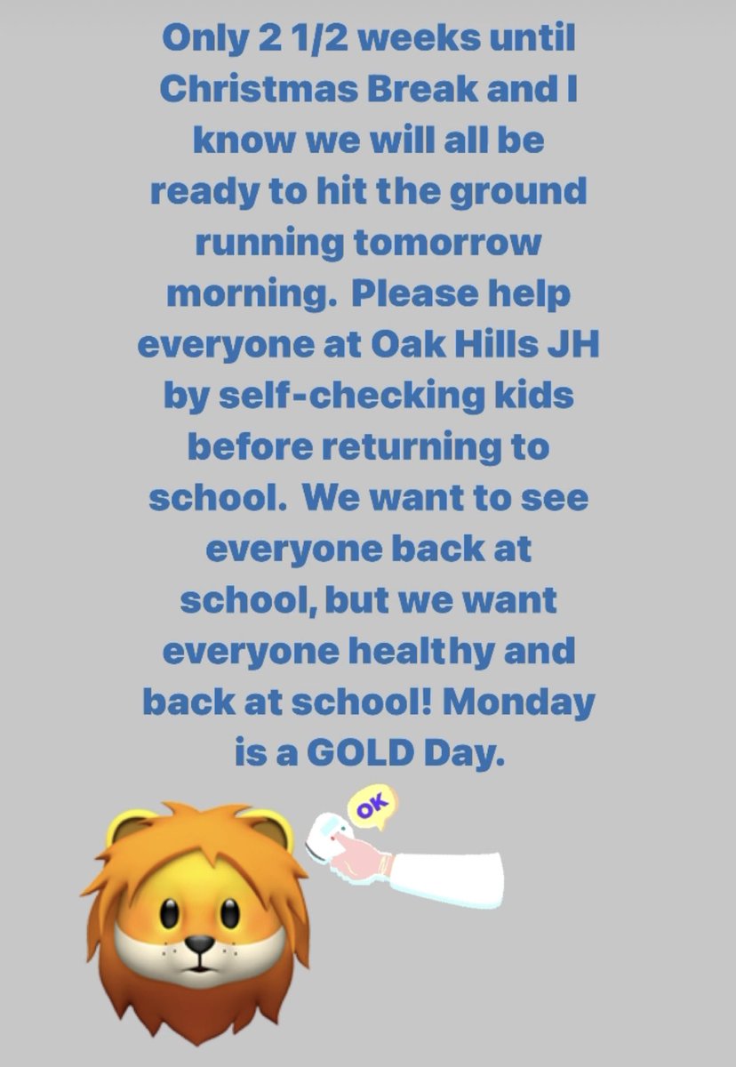 oakhillslions's tweet photo. Can’t wait to see YOU in The Lions Den tomorrow! #LoVeOuRLiOnS #WeAreFamily @MrsSedoffOHJH @ohjhschoolnews @newtonohjh @StuCo_OakHills @OakHillsChoir @GirlsOhjh @BoysOhjh @band_lion @OHJH_PLTW @ela8_ohjh @mrs_trero @wjebousek @spell_jennifer @mrspetillo @KrisKirby01 https://t.co/ezcYdvWolM