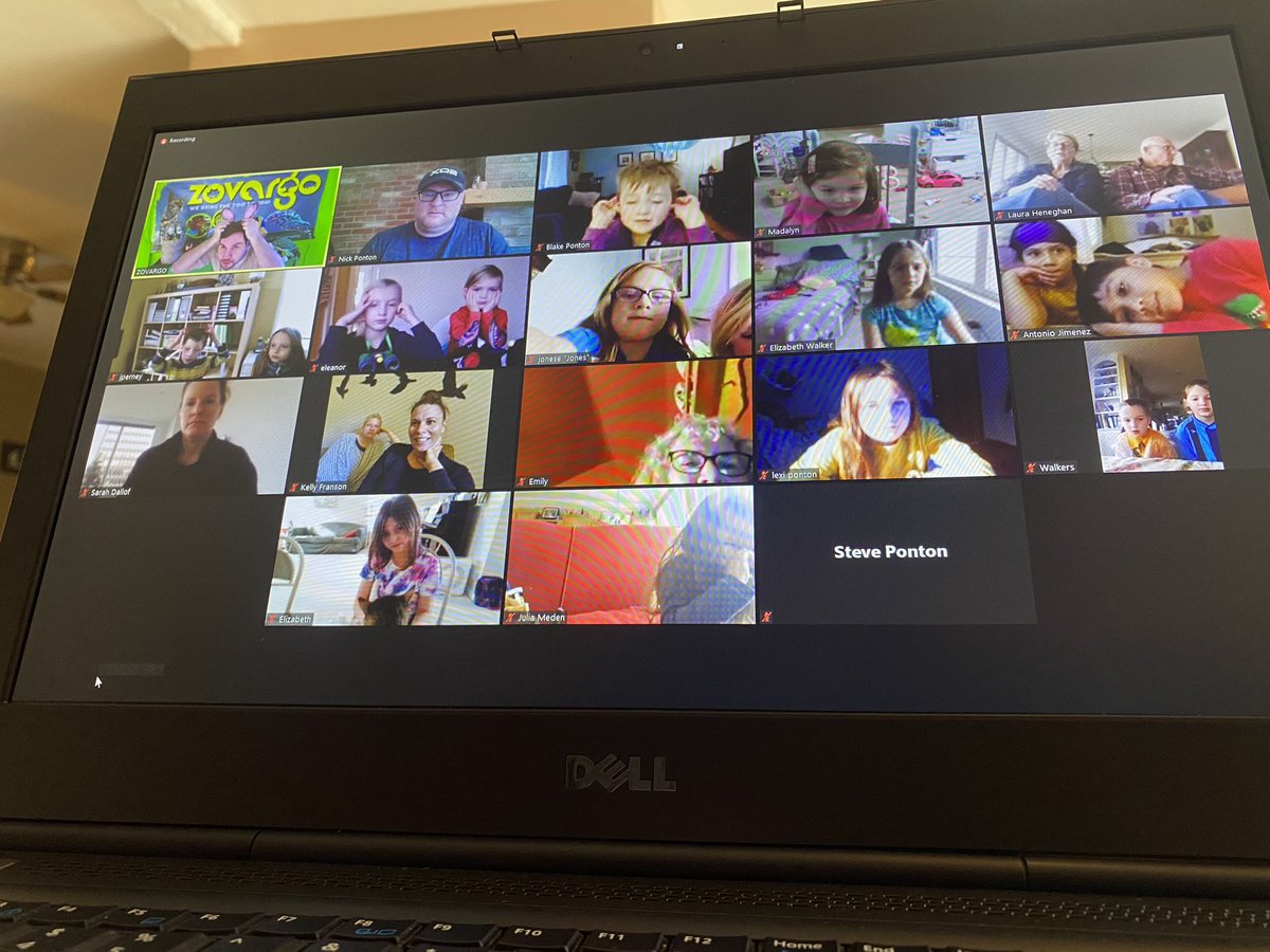 nick_ponton's tweet photo. I think the Zoom birthday party with @zovargo is a success.  Lots of friends and a lot of excitement about the animals we’re getting to learn about. https://t.co/c4NFn1Edh9