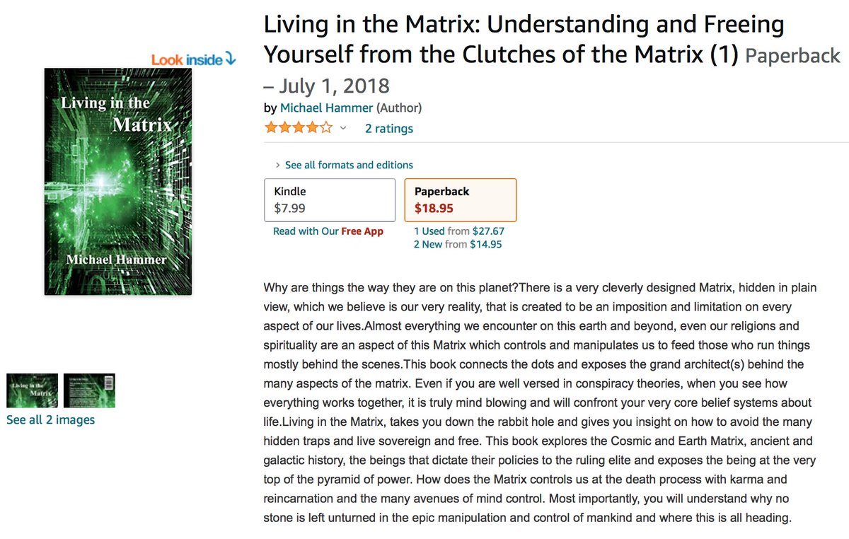 6. David Icky, the Lizard Man himself, pushed a Matrix conspiracy in his 2001 book "Children of the Matrix". I have not read the book but this no doubt connects to his idea of the Reptilians using holographic projection to appear human.Other books now push the theory as well.