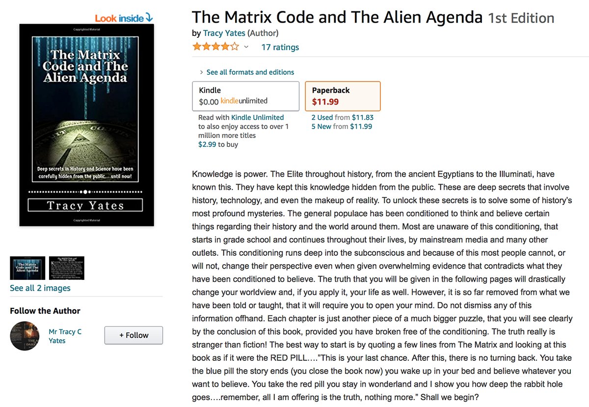 6. David Icky, the Lizard Man himself, pushed a Matrix conspiracy in his 2001 book "Children of the Matrix". I have not read the book but this no doubt connects to his idea of the Reptilians using holographic projection to appear human.Other books now push the theory as well.