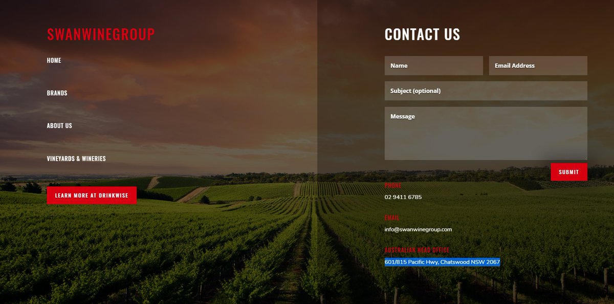 Australia: Swan's head office address is: 601/815 Pacific Hwy, Chatswood NSW, an address shared with Red Deer Station & Ausino Business and Culture Alliance 澳大利亚澳中经贸文化协会 with offices in Beijing, Shenzhen, Wuhan, etc http://reddeerstation.com.au/contact-us/&nbsp;& https://web.archive.org/web/20201129234955/http://ausino.org.au/?page_id=714