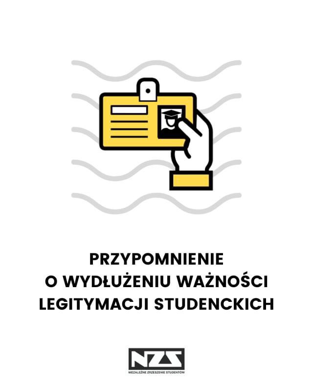 NZS_UJ's tweet photo. Przypominamy, że zgodnie z rozporządzeniem Ministerstwa Nauki i Szkolnictwa Wyższego, legitymacje studenckie pozostają ważne przez 60 dni od zakończenia okresu ograniczonego funkcjonowania uczelni wyższych, co oznacza, że ich termin ważności NIE upływa 29 listopada 2020. https://t.co/MXnGDGZoLd